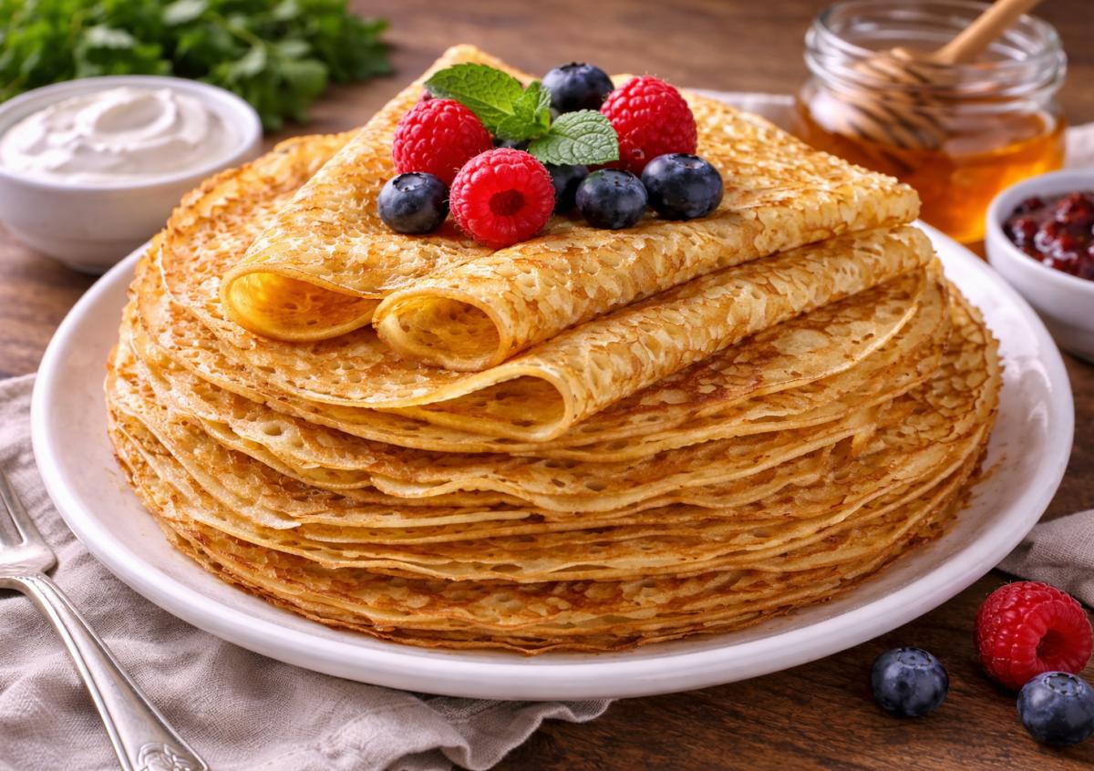 Traditional Russian blini