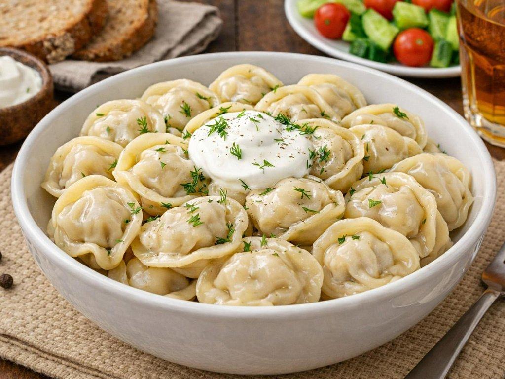 Russian pelmeni dumplings